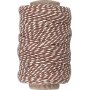 Katoenen koord - bruin/wit - 50 m