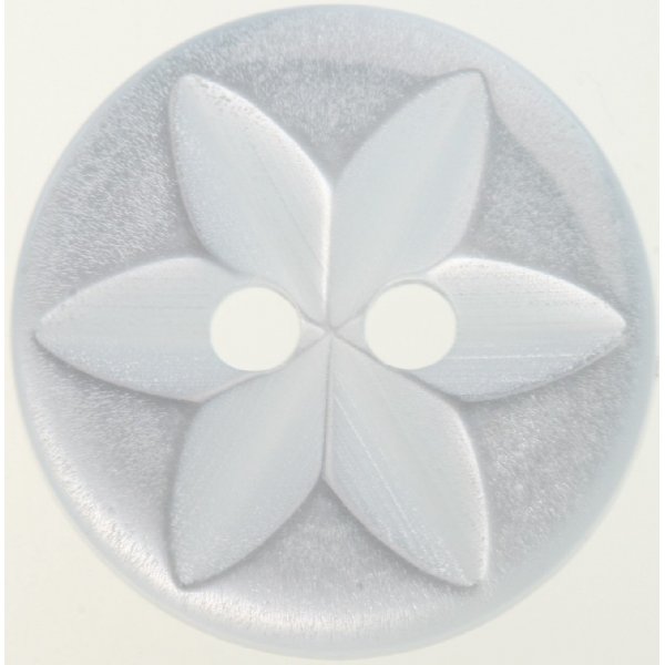 Knoop Rond 2-gaats 11 mm 10st - Grijs met bloem