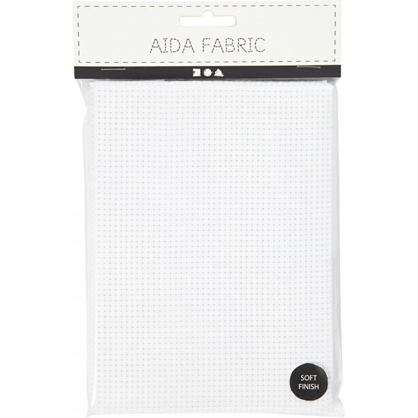 Aida borduurstof extra zacht - wit - 50x50 cm, 35 vierkantjes per 10 cm Aida borduurstof extra zacht - wit - 50x50 cm, 35 vierkantjes per 10 cm