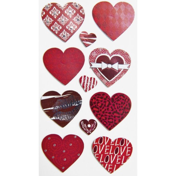 Stickermix - Hart - rood/wit