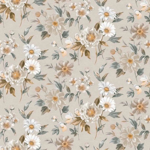Wasdoek PVC Bloem - Beige