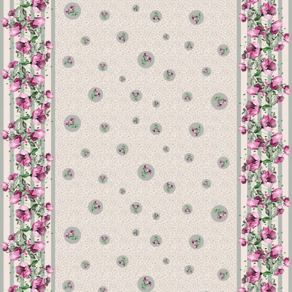 Wasdoek PVC Bloemenrand - Roze