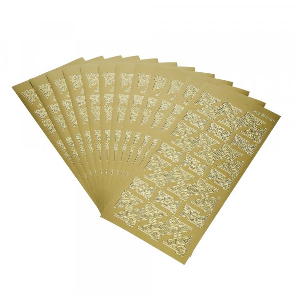 Hobbysticker 10 x 23 cm - goud Hoek