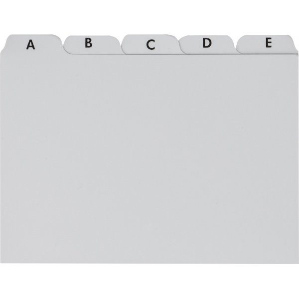 Schrijfkaart - A6 register - grijs plastic