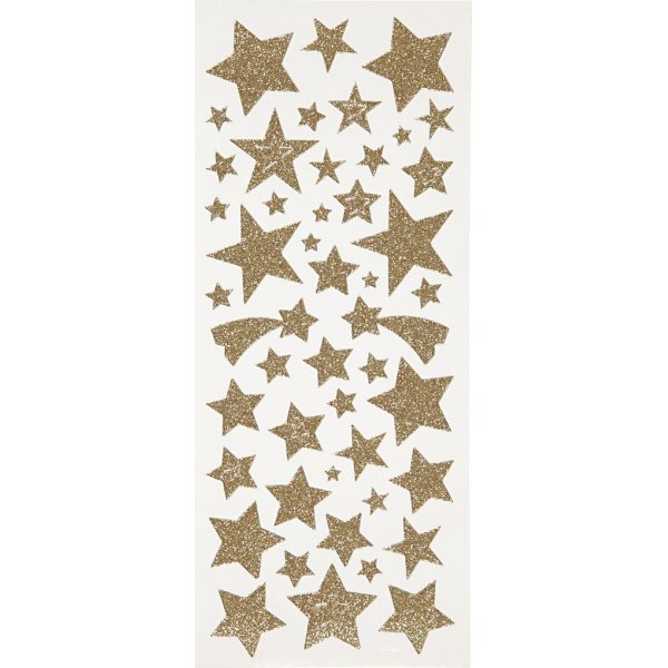 Glitterstickers - goud - sterren - 2 vellen
