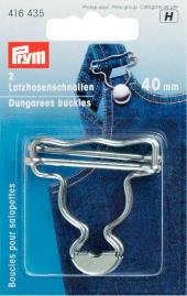 Timmermansbroek/overall gesp br 40mm zilverkleur 2 st Timmermansbroek/overall gesp br 40mm zilverkleur 2 st