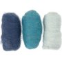 Gekaarde Wol - blauwe harmonie - 3 x 10 gr