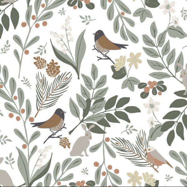 Forest textielwasdoek wit/multi