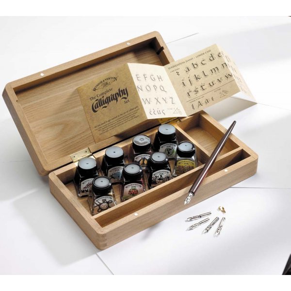 Kalligrafieset W&N - Set met houten kist