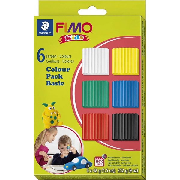 FIMO Kids Clay - standaardkleuren - 6 x 42 g