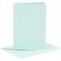 Kaarten en enveloppen - lichtblauw 11,5 x 16,5 cm - 6 sets
