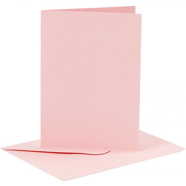 Kaarten en enveloppen - roze - 11,5 x 16,5 cm - 6 sets Kaarten en enveloppen - roze - 11,5 x 16,5 cm - 6 sets