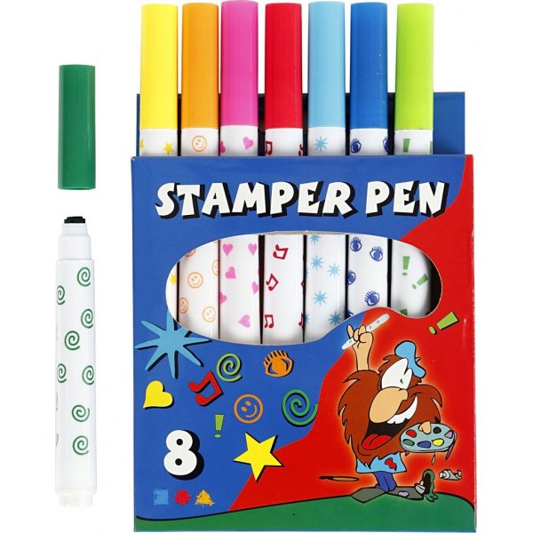 Stempelinkt - gemengde kleuren - 8 st