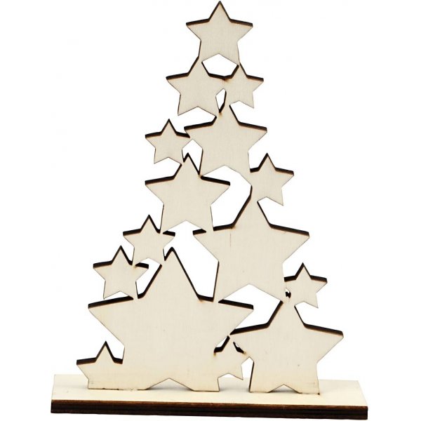Kerstboom met sterren - 14,7 x 19,6 cm