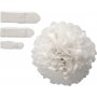 Papieren pompons - wit - 3 st