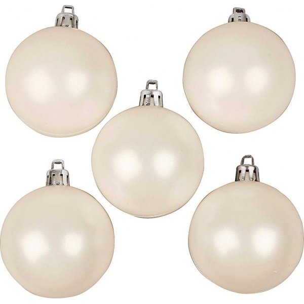 Kerstboomballen - wit - parelmoer - 6 cm - 20 st