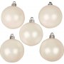 Kerstboomballen - wit - parelmoer - 6 cm - 20 st