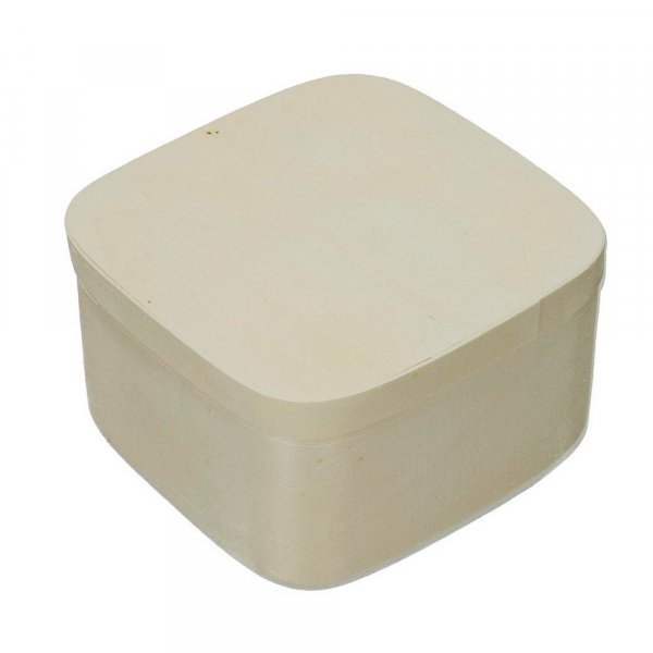 Multiplex kist 12,5 x 12,5 x H 7 cm - onbehandeld vierkant