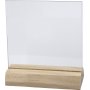 Glasplaat met houten voet - 7,5 x 7,5 cm - 10 sets