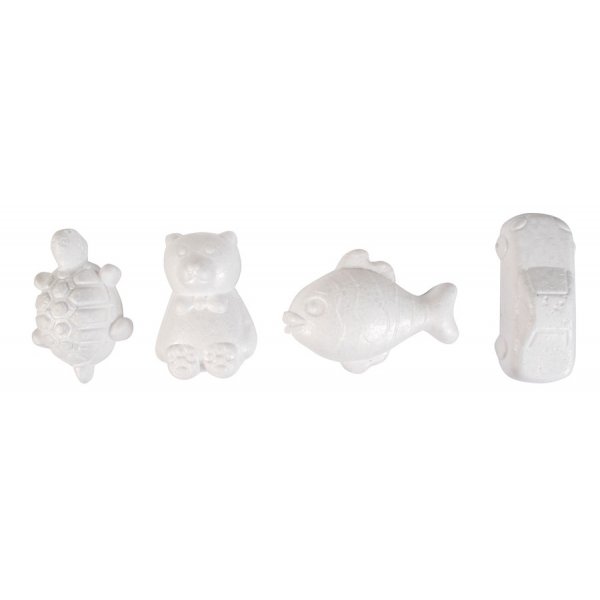 Piepschuim figuren Vis/Auto/Schildpad/Beer - 24 st