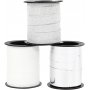 Cadeaukoord - zilver - zilver glitter - wit - 3 x 15 m