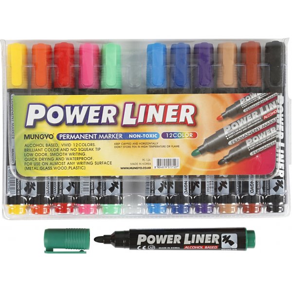 Power Liner - gemengde kleuren - 12 st Power Liner - gemengde kleuren - 12 st