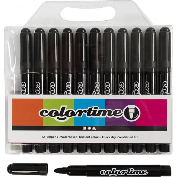 Colortime potloden - zwart - 5 mm - 12 st