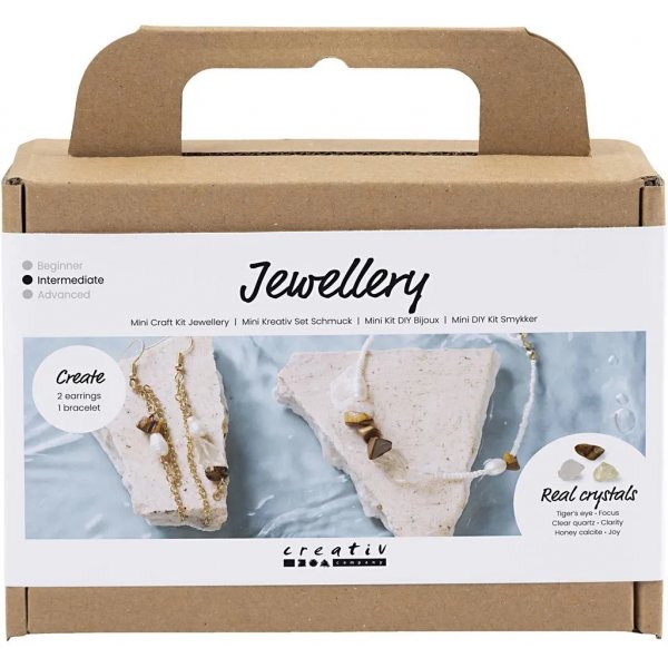 Mini DIY Kit Sieraden, ketting en oorbellen met kristallen