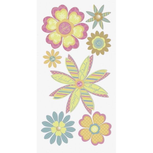 Stickermix - Bloemen - pastelkleuren
