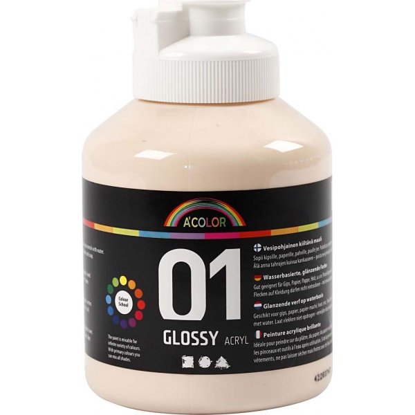 Schoolverf - Acryl - ivoor - glanzend - 500 ml