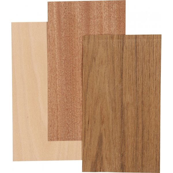 Houtfineer - gemengde tinten - 12 x 22 cm - 3 vellen