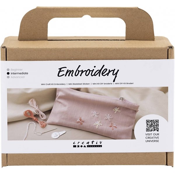 Mini DIY Kit Borduren - stoffige roos - Enveloptasje