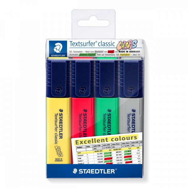 Markeerpen Textsurfer Classic Excellent - 4 pennen