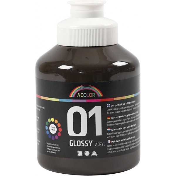 Schoolverf - Acryl - bruin - glanzend - 500 ml Schoolverf - Acryl - bruin - glanzend - 500 ml