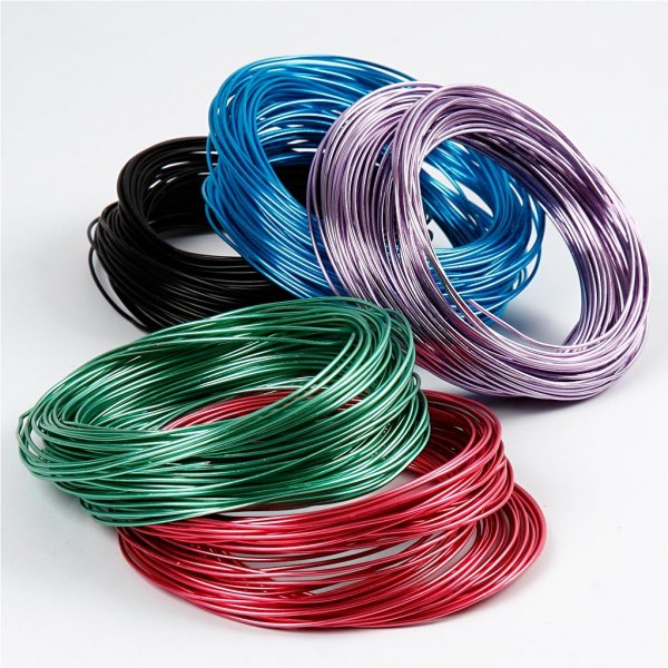 Aluminiumdraad - Ø1,5 mm - gemengde kleuren - 5x20 m Aluminiumdraad - Ø1,5 mm - gemengde kleuren - 5x20 m