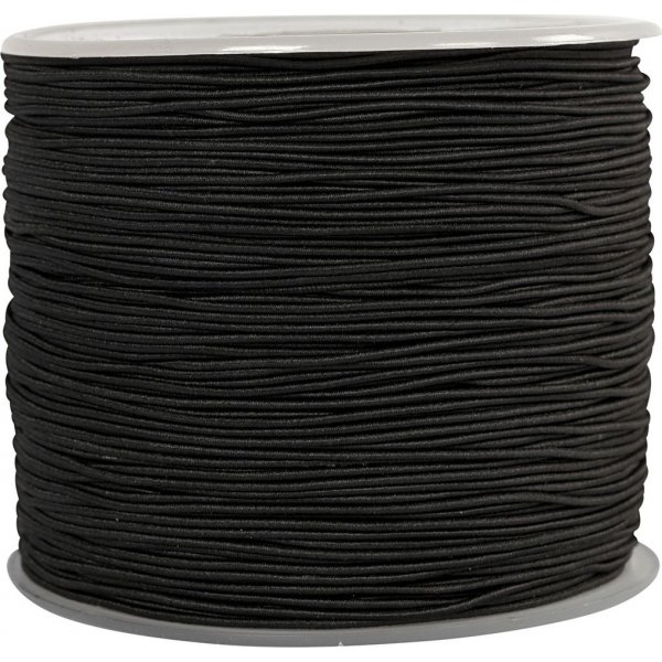 Elastisch koord 1 mm - zwart - 250 m