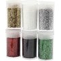 Glitter - gemengde kleuren - 6 x 5 gr