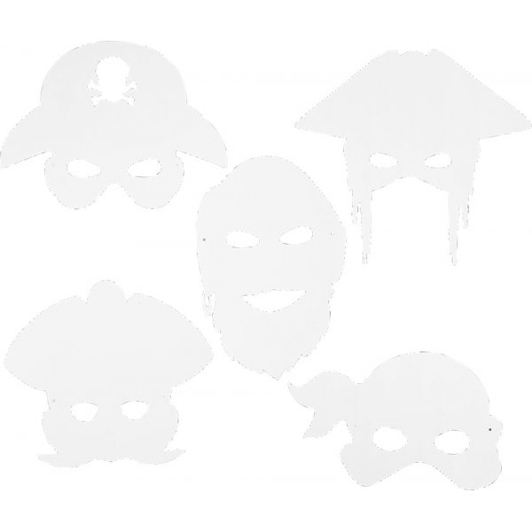 Piratenmaskers - wit - 16 st Piratenmaskers - wit - 16 st