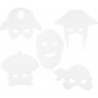 Piratenmaskers - wit - 16 st