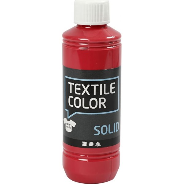 Textiel Solide textielverf - rood - dekkend - 250 ml