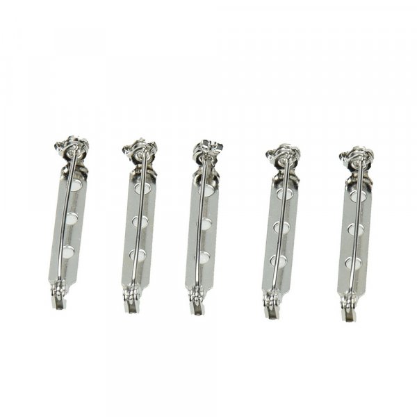 Brochespeld 32 mm - zilverkleurig 5 st. bal lus
