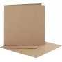 Ansichtkaart met envelop - naturel - 12,5 x 12,5 cm - 10 st