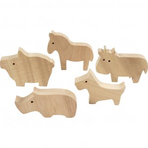 Houten boerderijdieren 4,5-8,7 cm 10 stuks
