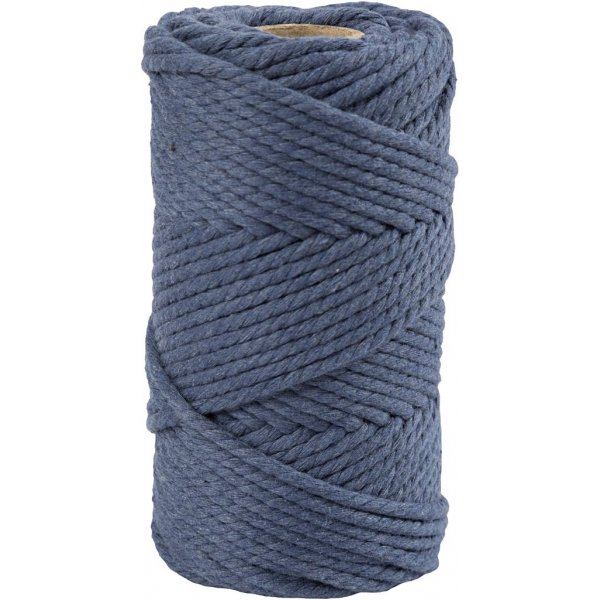 Macramgaren - blauw - 4 mm - 55 m