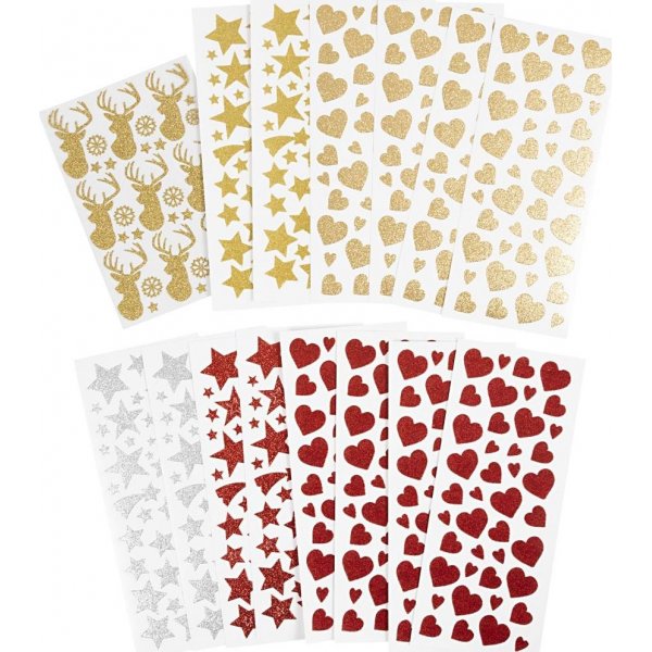 Glitterstickers - 8 vellen