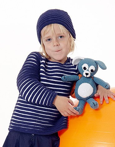 Breipatroon - Gebreide gestreepte trui en muts Breipatroon - Gebreide gestreepte trui en muts