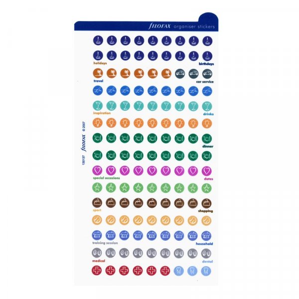 Stickersymbolen voor Filofax Personal/A5