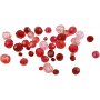 Harmony gefacetteerde kunststof kralen - gemengd - rode harmonie - 45 gr