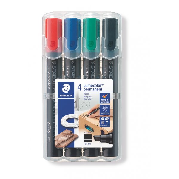 Permanente Marker Lumocolor 2-5 mm - 4 stiften