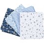Patchworkstof - blauw - 4 st